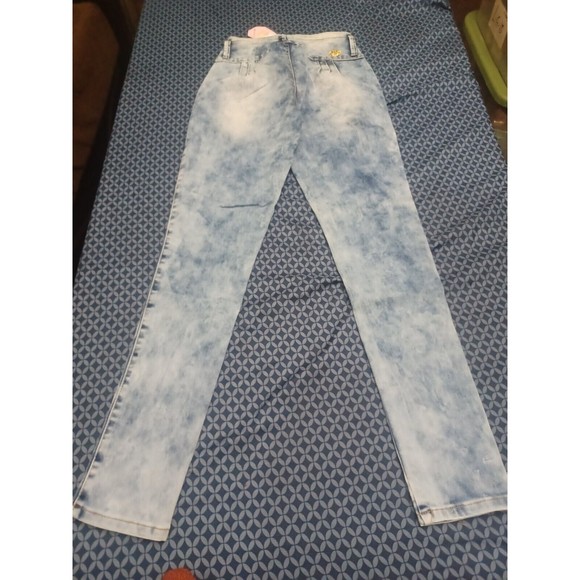 WAIST 28" SIZE 7 JEANS STRETCH DENIM BLUE  H4 CUTIE 1409 , SKINNY, REGULAR SIZE - Picture 10 of 11